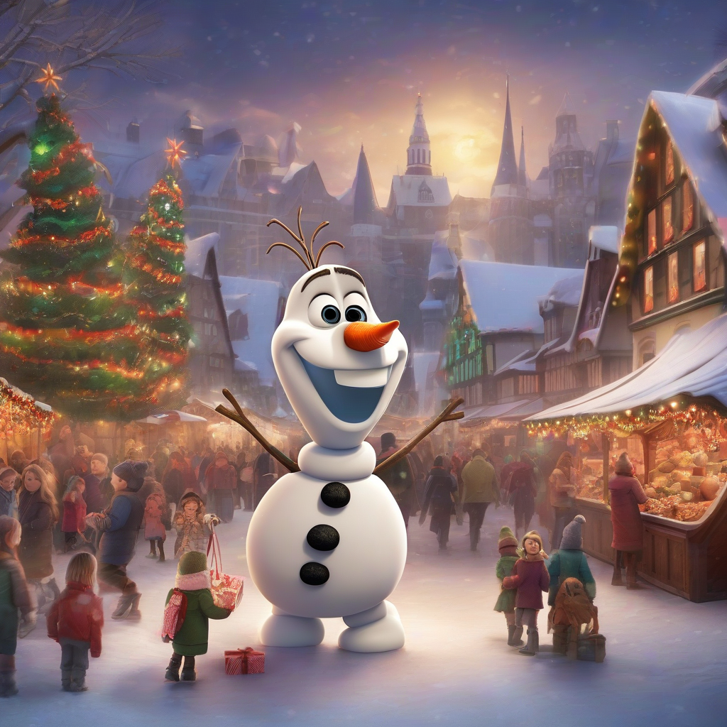 olaf and christmas market by मुफ्त एआई छवि जनरेटर - बिना लॉगिन के✨ | AIGAZOU