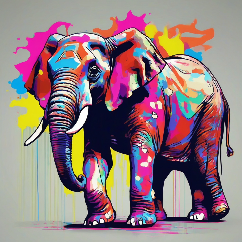 elephant pop art four colors moving game by मुफ्त एआई छवि जनरेटर - बिना लॉगिन के✨ | AIGAZOU