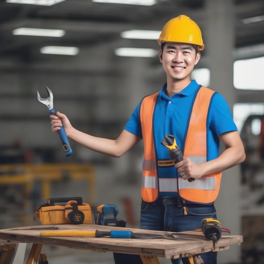 a professional asian engineer smiling at you by Générateur d'images par IA gratuit - Aucune connexion nécessaire✨ | AIGAZOU