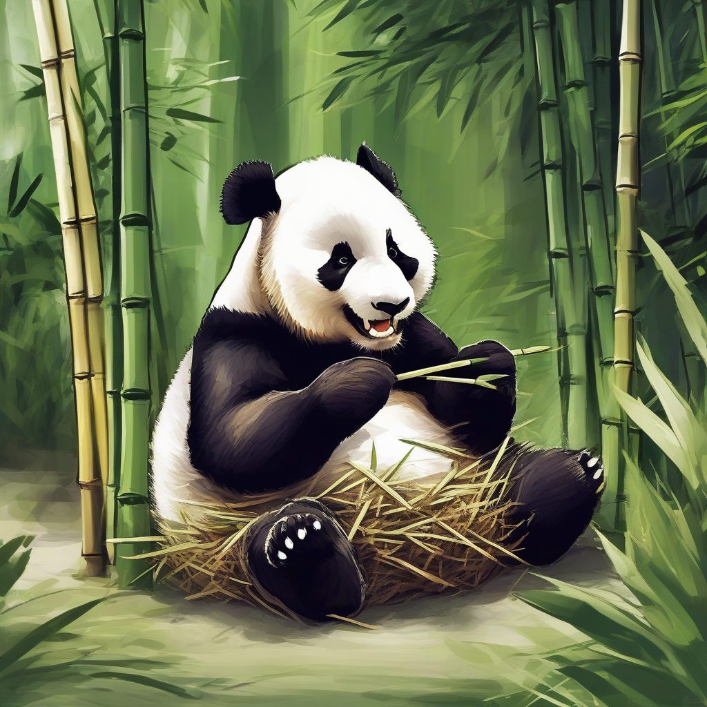 a panda eating bamboo in the zoo by मुफ्त एआई छवि जनरेटर - बिना लॉगिन के✨ | AIGAZOU