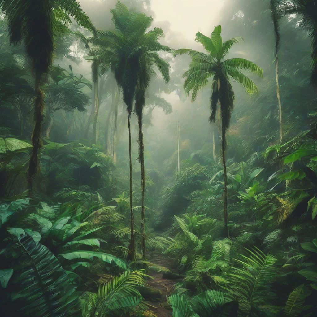 tropical rainforest landscape by मुफ्त एआई छवि जनरेटर - बिना लॉगिन के✨ | AIGAZOU