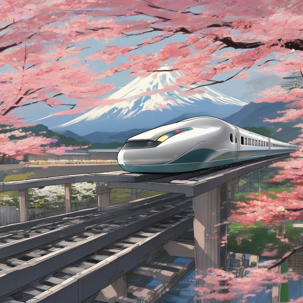 reflective atmosphere bullet train japanese seasons by मुफ्त एआई छवि जनरेटर - बिना लॉगिन के✨ | AIGAZOU