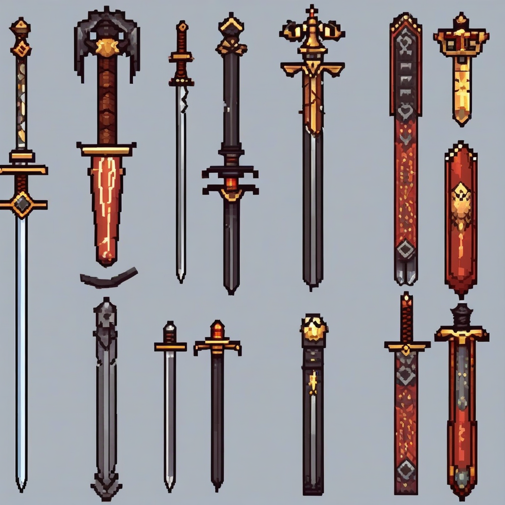 sword game weapon pixel art by मुफ्त एआई छवि जनरेटर - बिना लॉगिन के✨ | AIGAZOU