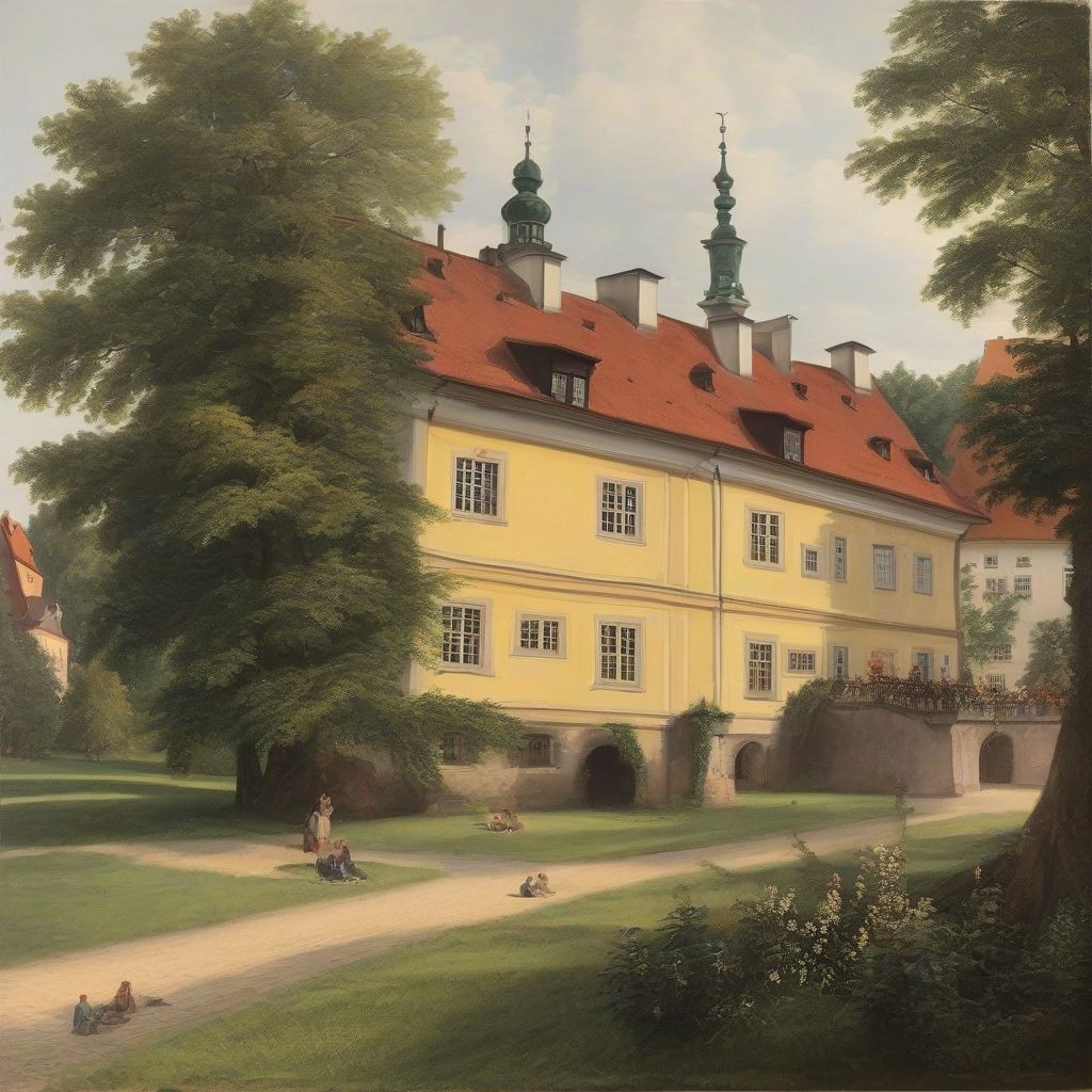 painting from 1100 goethehaus and goethepark in weimar by मुफ्त एआई छवि जनरेटर - बिना लॉगिन के✨ | AIGAZOU