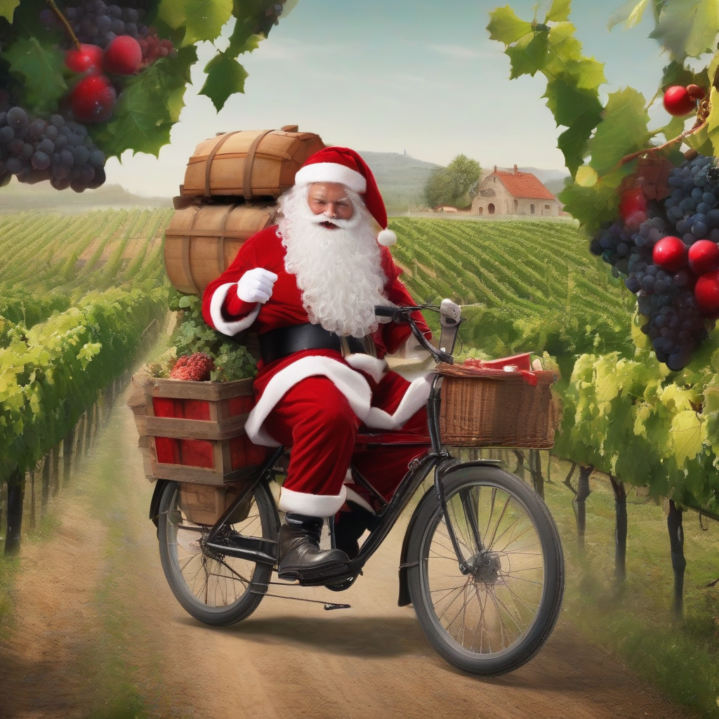 santa claus in the vineyards with a host by मुफ्त एआई छवि जनरेटर - बिना लॉगिन के✨ | AIGAZOU