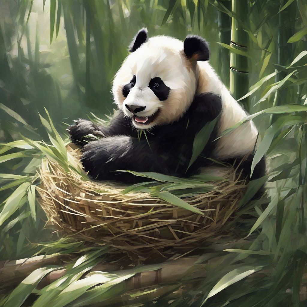 a panda eating bamboo in the zoo by मुफ्त एआई छवि जनरेटर - बिना लॉगिन के✨ | AIGAZOU