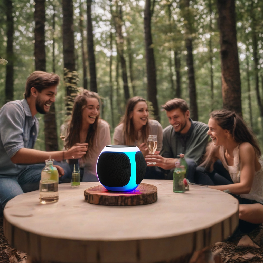 rgb round party bluetooth speaker xzq forest get together by मुफ्त एआई छवि जनरेटर - बिना लॉगिन के✨ | AIGAZOU