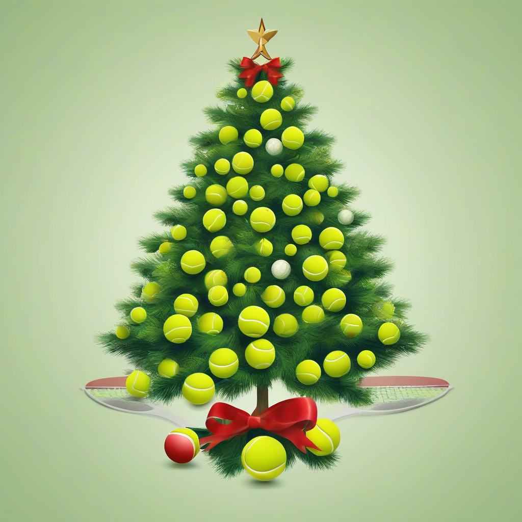 vector graphic christmas tree with tennis balls by मुफ्त एआई छवि जनरेटर - बिना लॉगिन के✨ | AIGAZOU