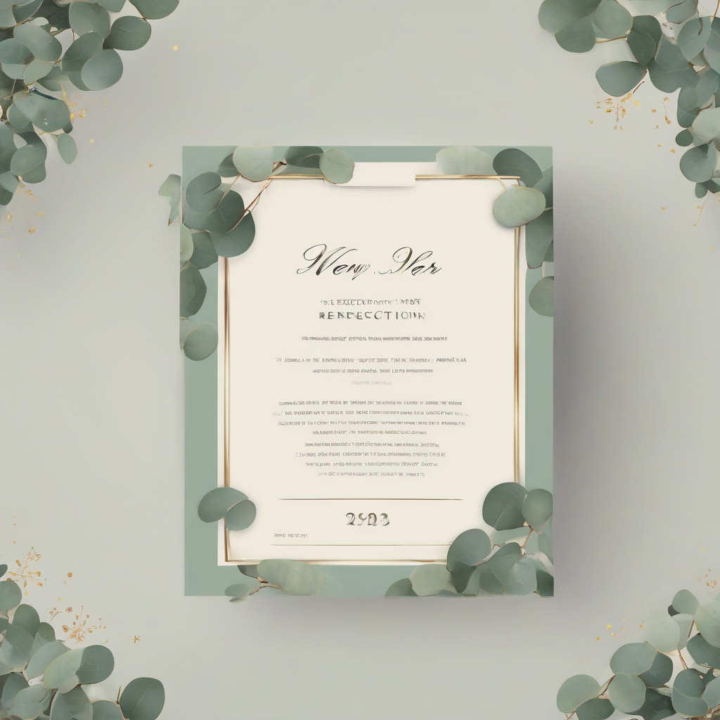 new year reception eucalyptus textless template by मुफ्त एआई छवि जनरेटर - बिना लॉगिन के✨ | AIGAZOU