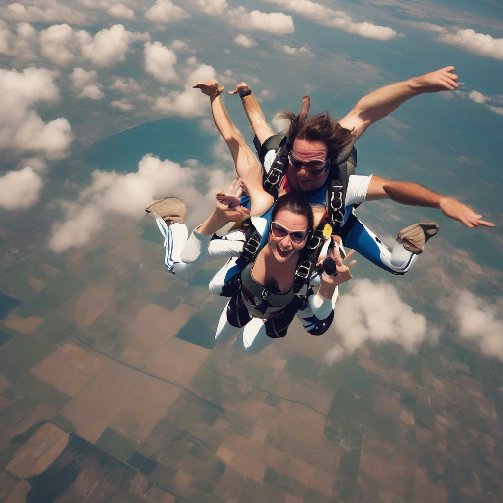 woman having sex while skydiving by मुफ्त एआई छवि जनरेटर - बिना लॉगिन के✨ | AIGAZOU