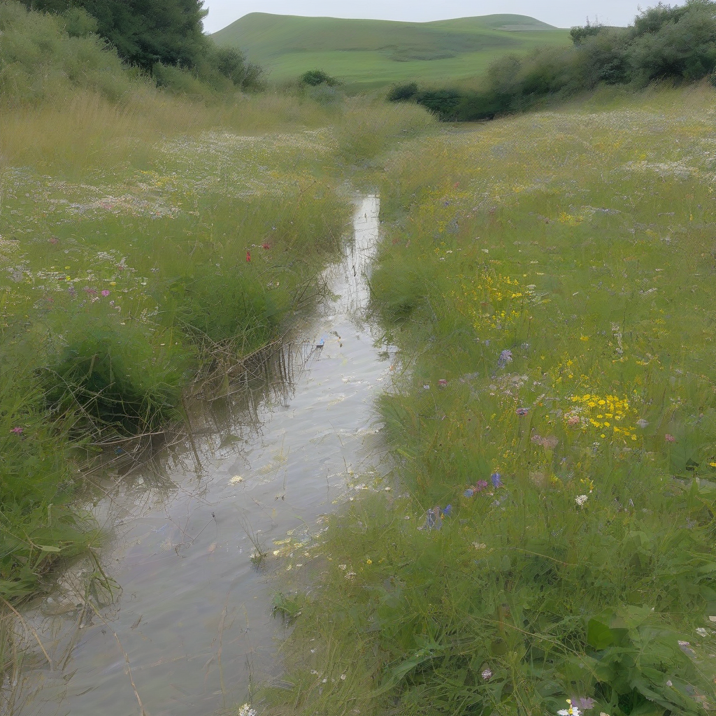 wild grass and flowers spread over ancient path by मुफ्त एआई छवि जनरेटर - बिना लॉगिन के✨ | AIGAZOU