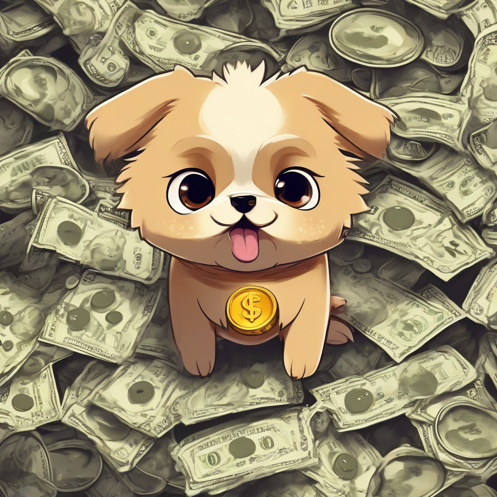 adorable puppy with dollar eyes crazy for money by मुफ्त एआई छवि जनरेटर - बिना लॉगिन के✨ | AIGAZOU