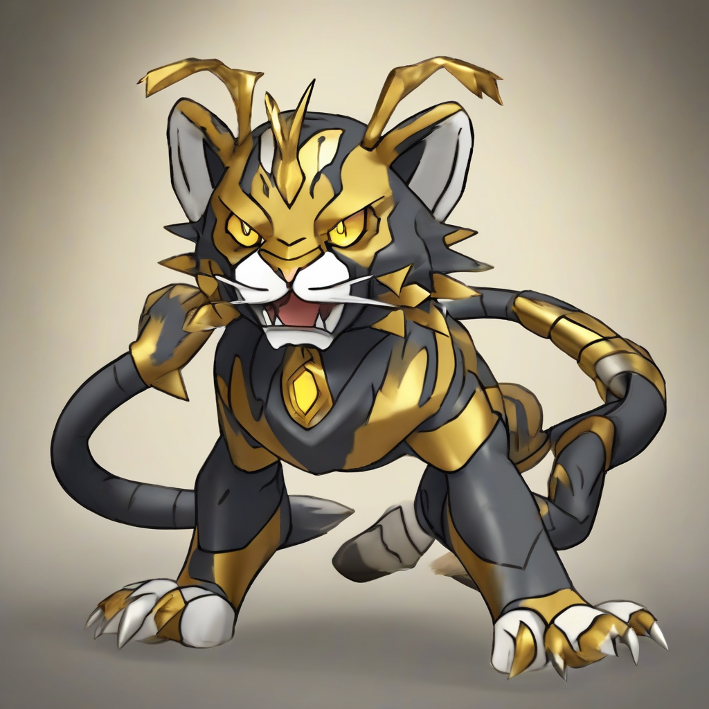 a tiger like steel fighting pokemon by 免费AI图像生成工具 | AIGAZOU