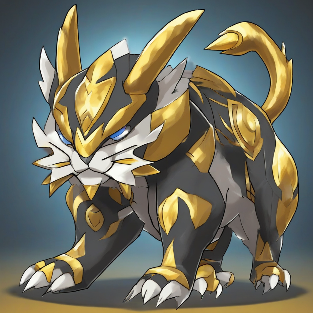 a tiger like steel fighting pokemon with golden markings by Générateur d'images par IA gratuit - Aucune connexion nécessaire✨ | AIGAZOU