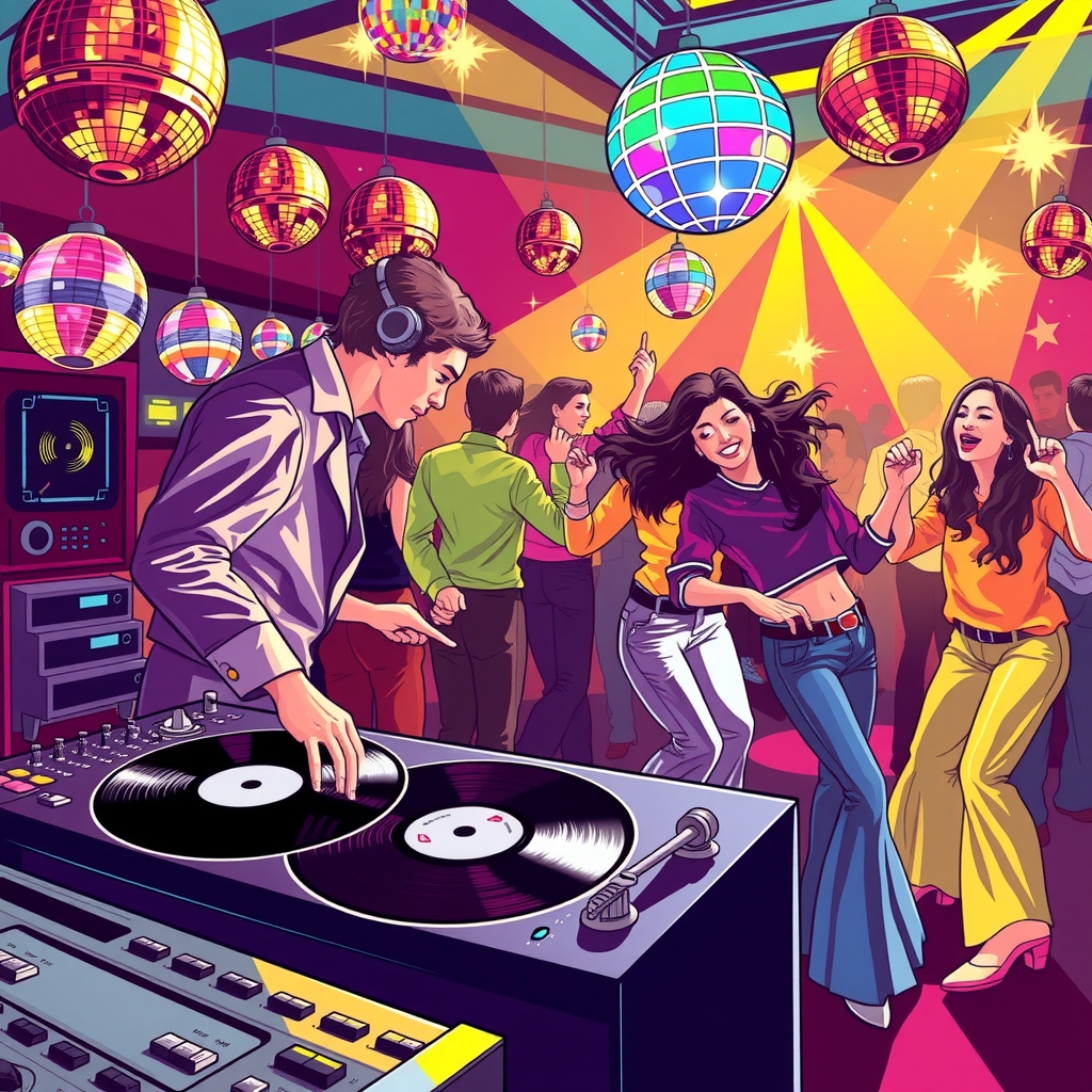 disco dj 70s by Générateur d'images par IA gratuit - Aucune connexion nécessaire✨ | AIGAZOU