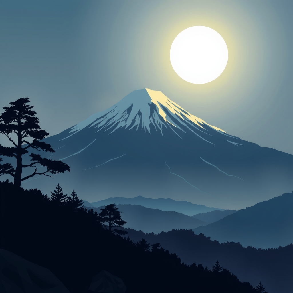 luminosity style of moon and mount fuji by मुफ्त एआई छवि जनरेटर - बिना लॉगिन के✨ | AIGAZOU