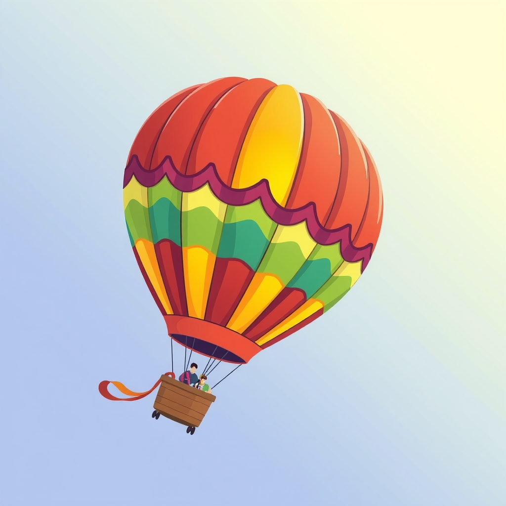 colorful fun illustration hot air balloon by Générateur d'images par IA gratuit - Aucune connexion nécessaire✨ | AIGAZOU