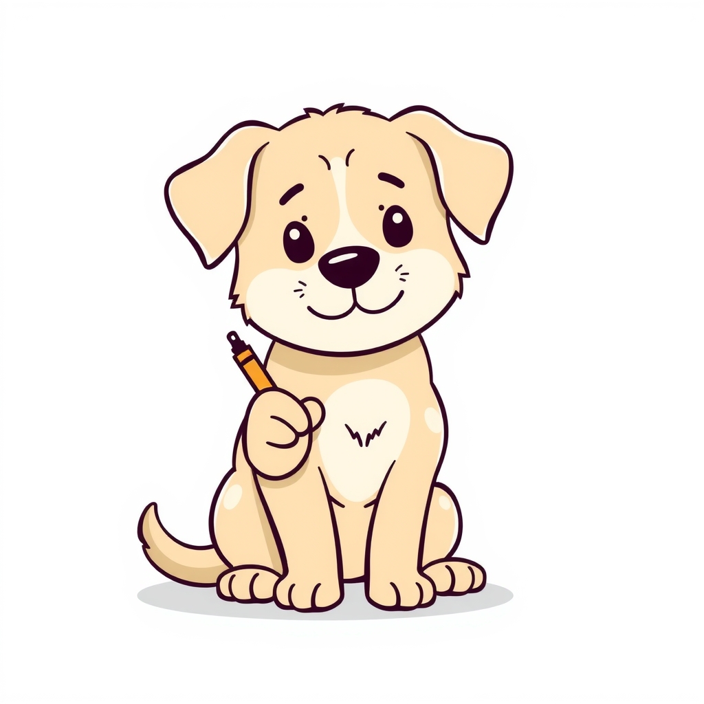 a cute dog with a pen in its paw by Générateur d'images par IA gratuit - Aucune connexion nécessaire✨ | AIGAZOU