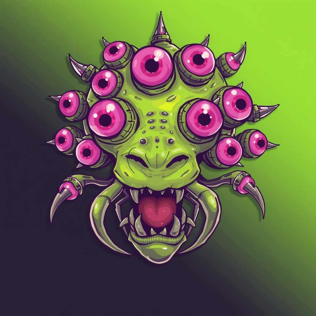 an alien green animal with mandibles and pink eyes by Générateur d'images par IA gratuit - Aucune connexion nécessaire✨ | AIGAZOU