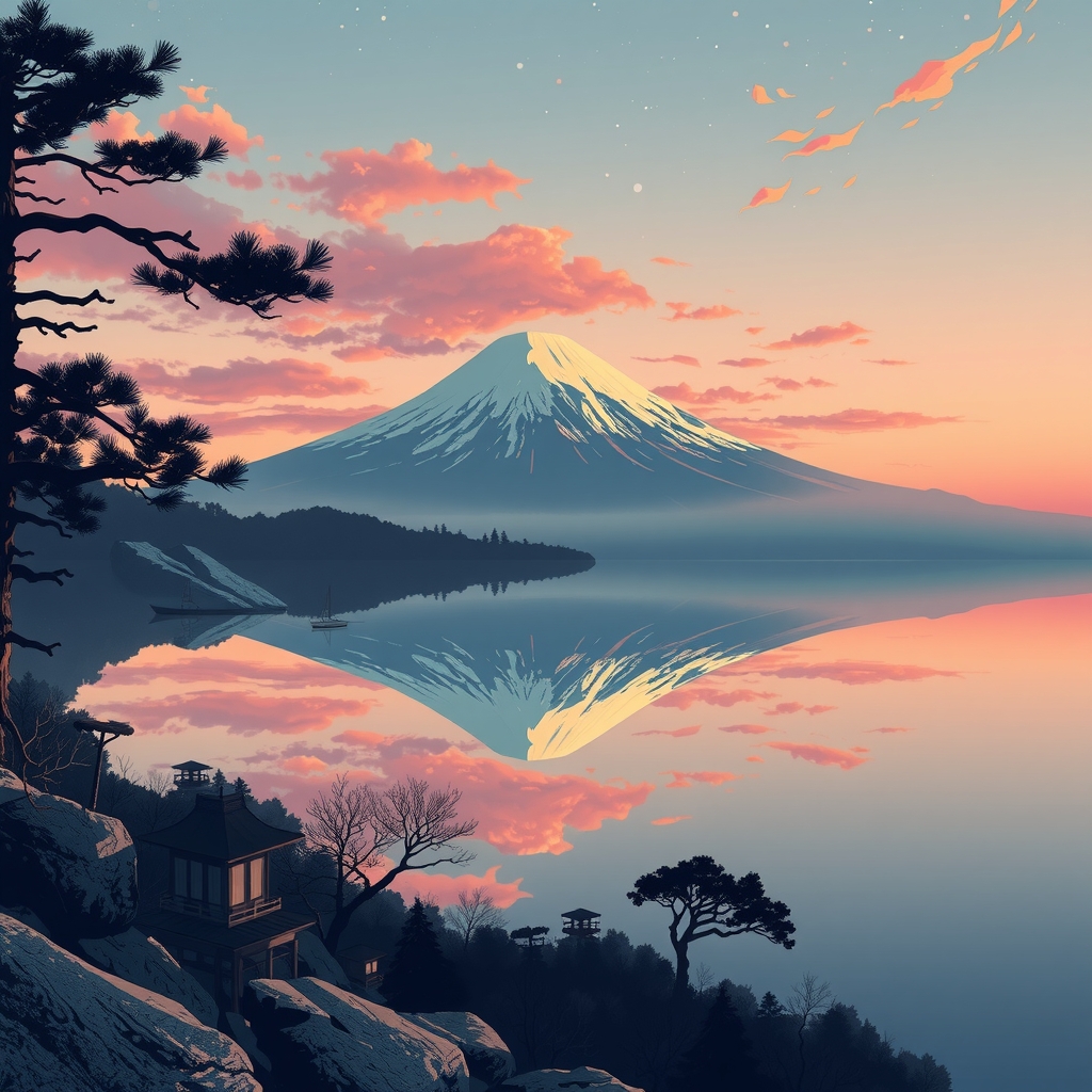 reflective atmosphere mount fuji by मुफ्त एआई छवि जनरेटर - बिना लॉगिन के✨ | AIGAZOU