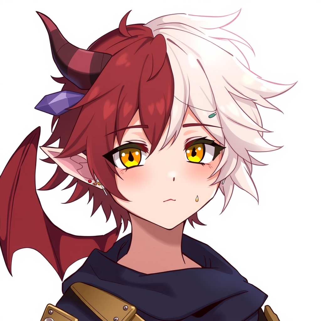 half demon half angel boy with light yellow eyes by Générateur d'images par IA gratuit - Aucune connexion nécessaire✨ | AIGAZOU