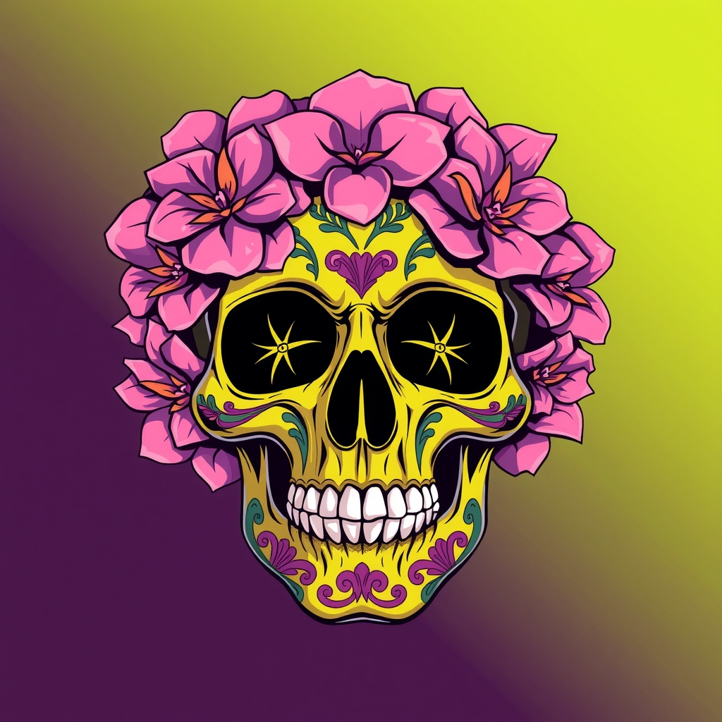 pop skull hydrangea by मुफ्त एआई छवि जनरेटर - बिना लॉगिन के✨ | AIGAZOU