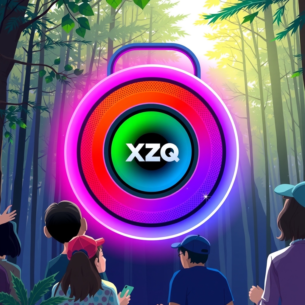 rgb round party bluetooth speaker xzq brand by Générateur d'images par IA gratuit - Aucune connexion nécessaire✨ | AIGAZOU