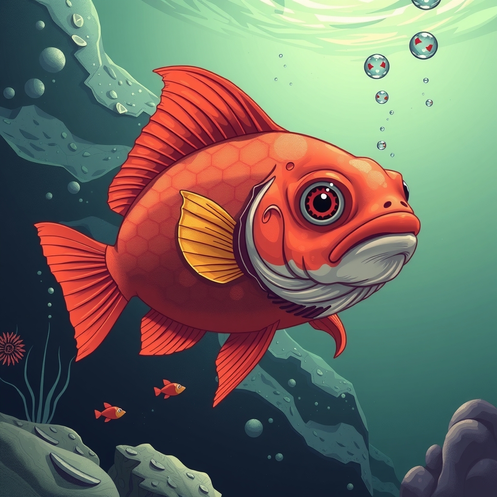 mutant harmless red fish by मुफ्त एआई छवि जनरेटर - बिना लॉगिन के✨ | AIGAZOU