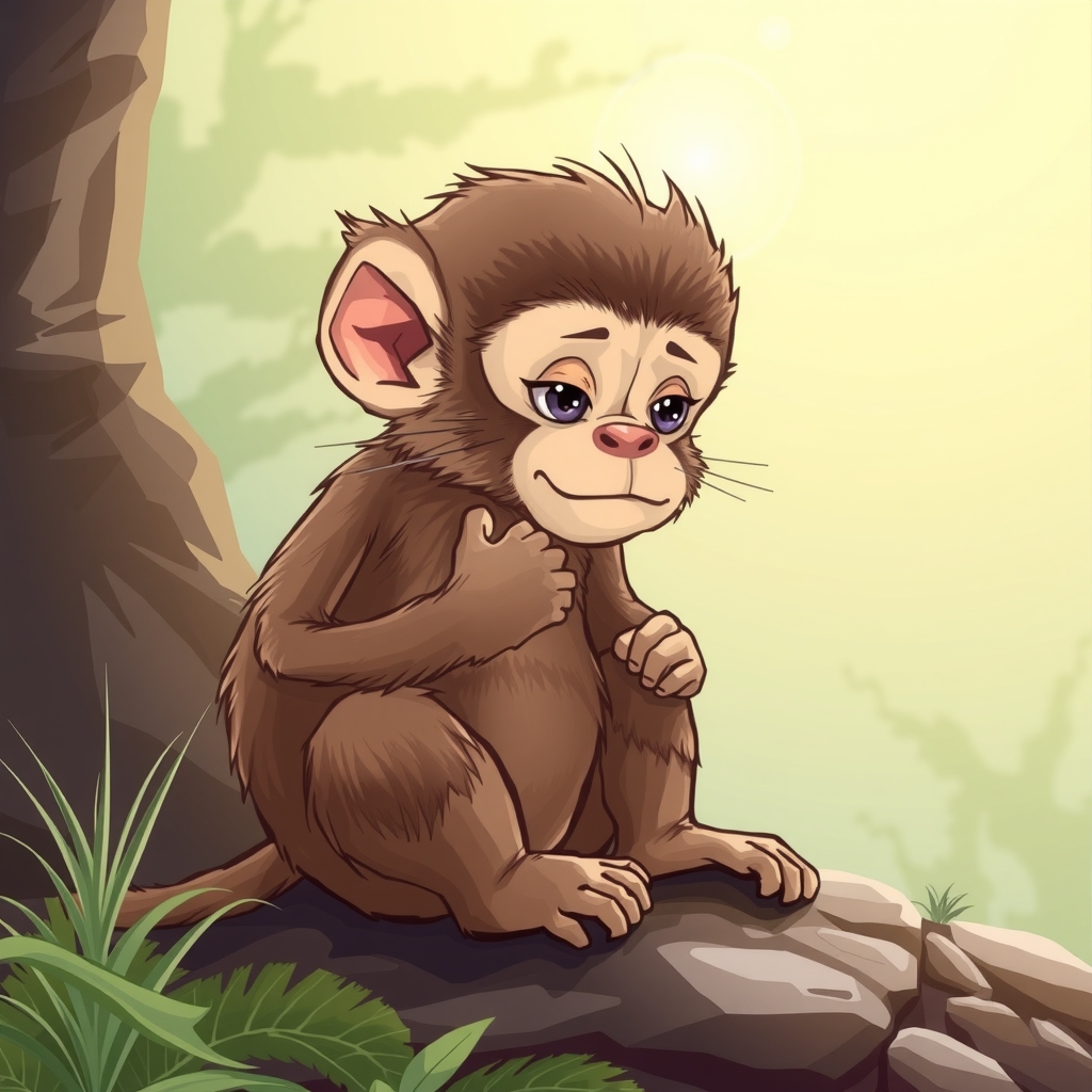 little monkey thoughtfully nods by Générateur d'images par IA gratuit - Aucune connexion nécessaire✨ | AIGAZOU