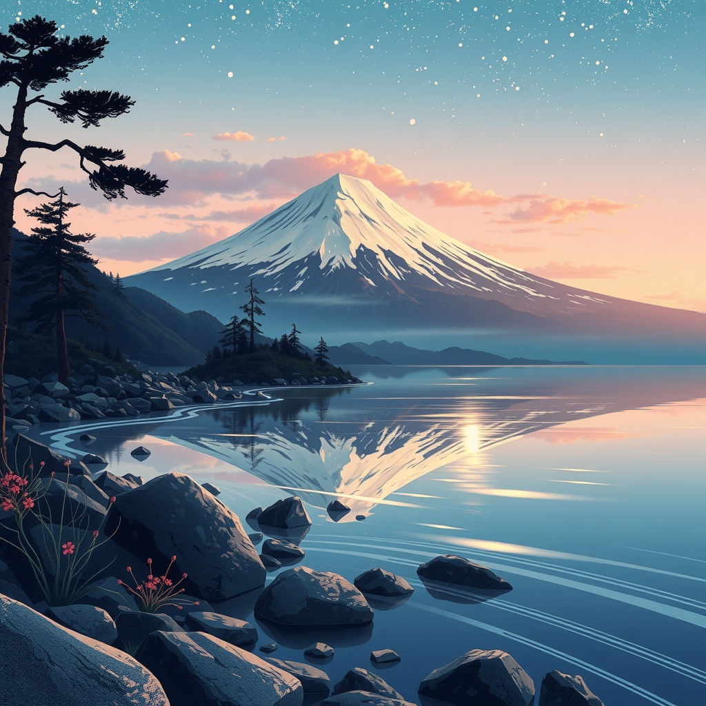 style luminosity water mount fuji by मुफ्त एआई छवि जनरेटर - बिना लॉगिन के✨ | AIGAZOU