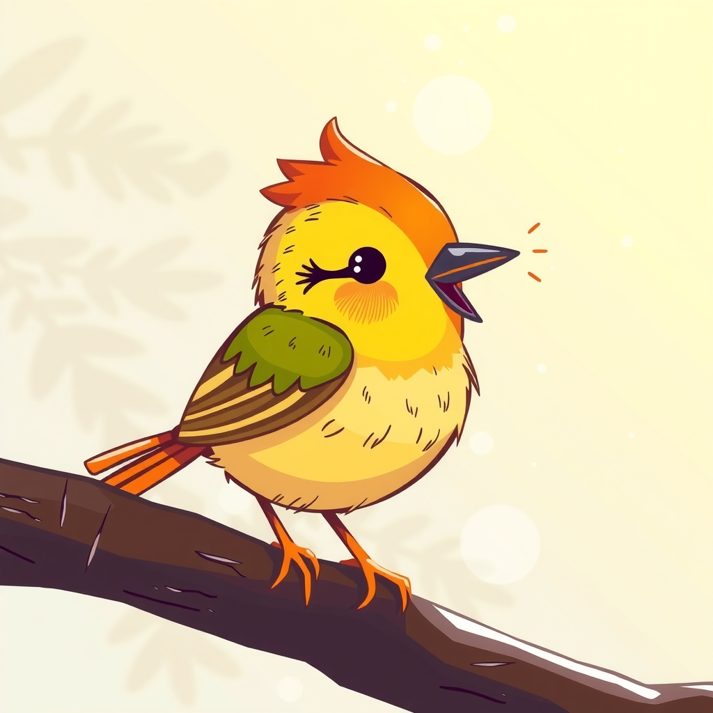 colorful fun illustration of a small bird by मुफ्त एआई छवि जनरेटर - बिना लॉगिन के✨ | AIGAZOU