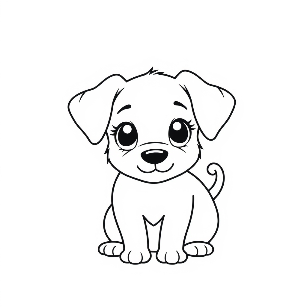 a simple cute dog drawing in single color by मुफ्त एआई छवि जनरेटर - बिना लॉगिन के✨ | AIGAZOU