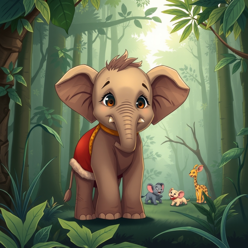 a dense forest with a lonely elephant by मुफ्त एआई छवि जनरेटर - बिना लॉगिन के✨ | AIGAZOU