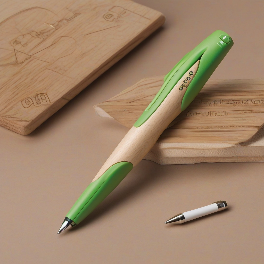 modern eco friendly educational pen greenlearn by मुफ्त एआई छवि जनरेटर - बिना लॉगिन के✨ | AIGAZOU