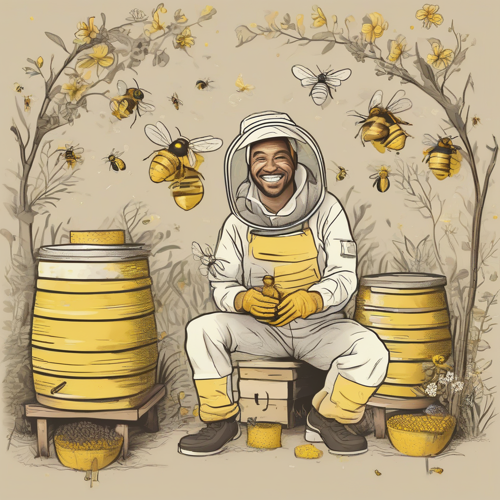 happy beekeeper by मुफ्त एआई छवि जनरेटर - बिना लॉगिन के✨ | AIGAZOU