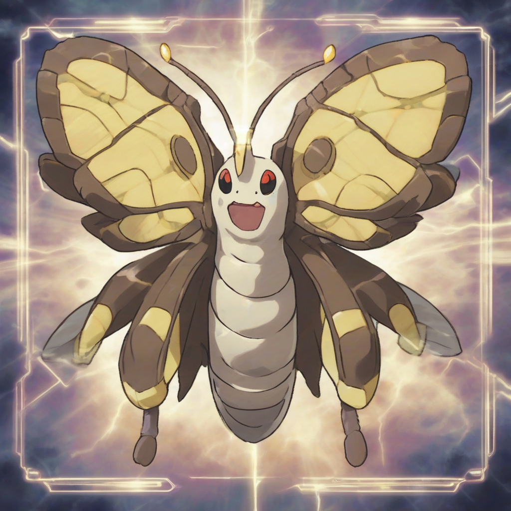 silkworm moth electric effect pokemon card by 免费AI图像生成工具 | AIGAZOU