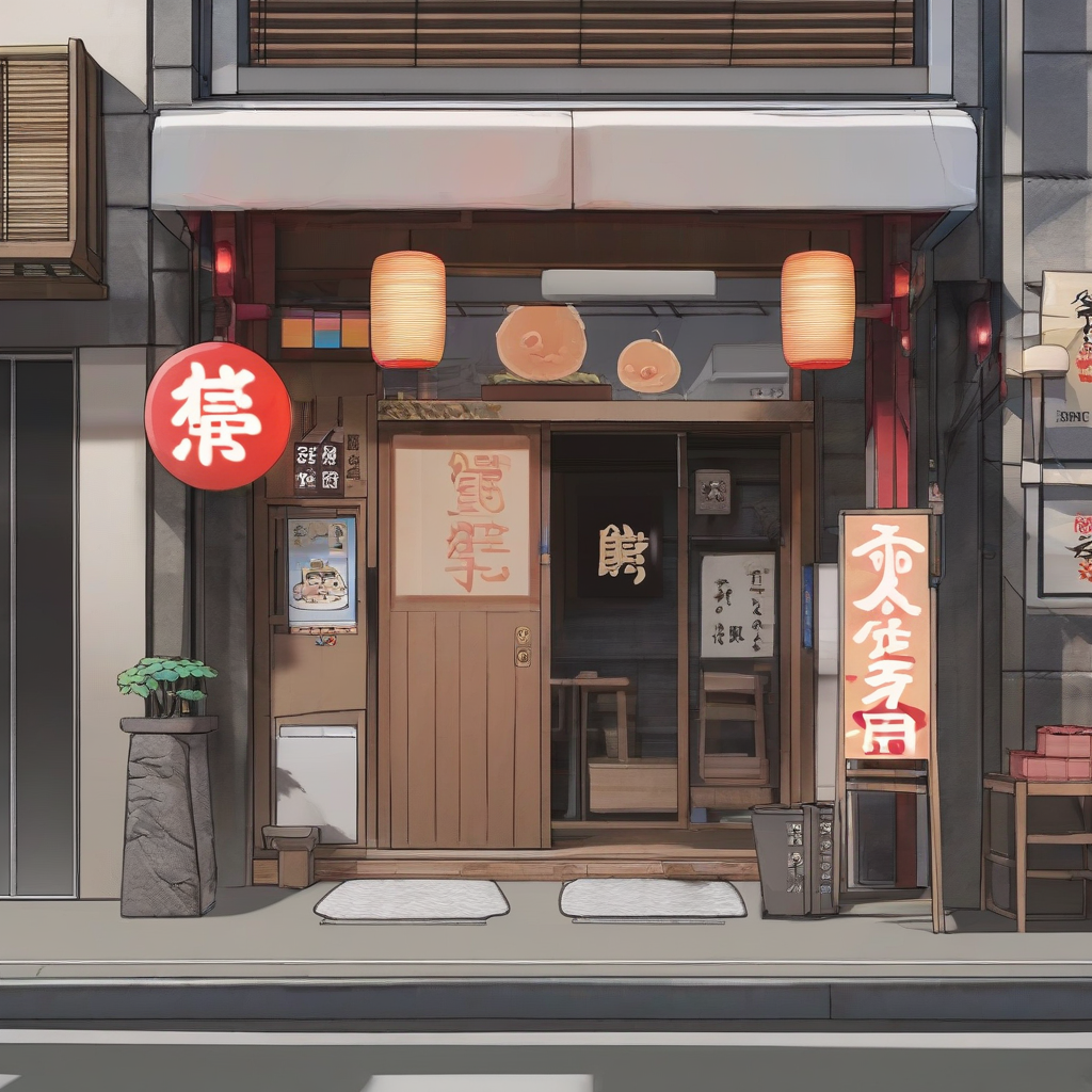 ramen shop entrance by मुफ्त एआई छवि जनरेटर - बिना लॉगिन के✨ | AIGAZOU