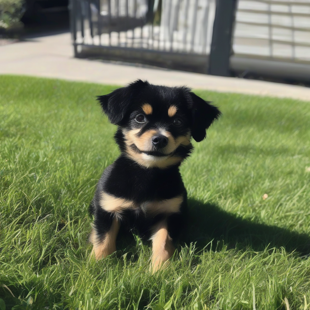 my little dog is very cute black fur white ears by मुफ्त एआई छवि जनरेटर - बिना लॉगिन के✨ | AIGAZOU