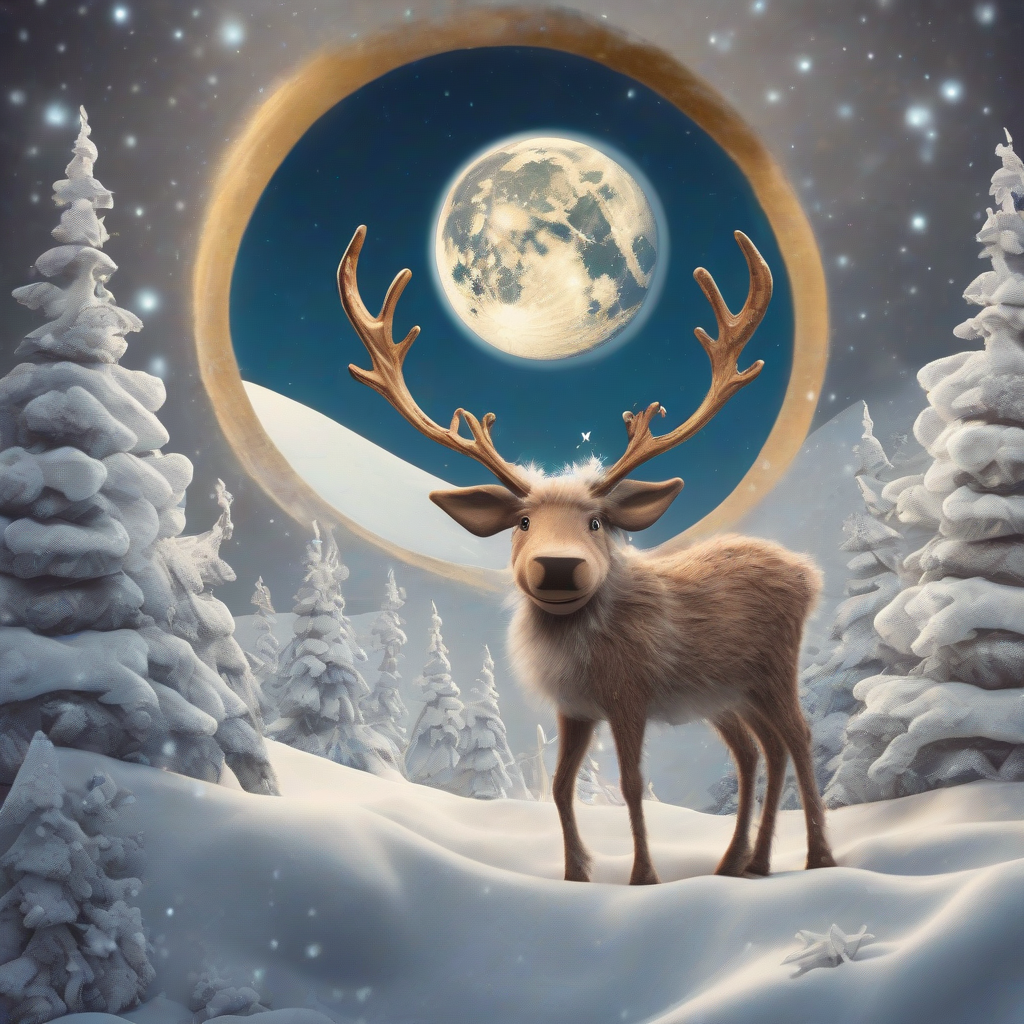 rudolph the reindeer on the moon by मुफ्त एआई छवि जनरेटर - बिना लॉगिन के✨ | AIGAZOU