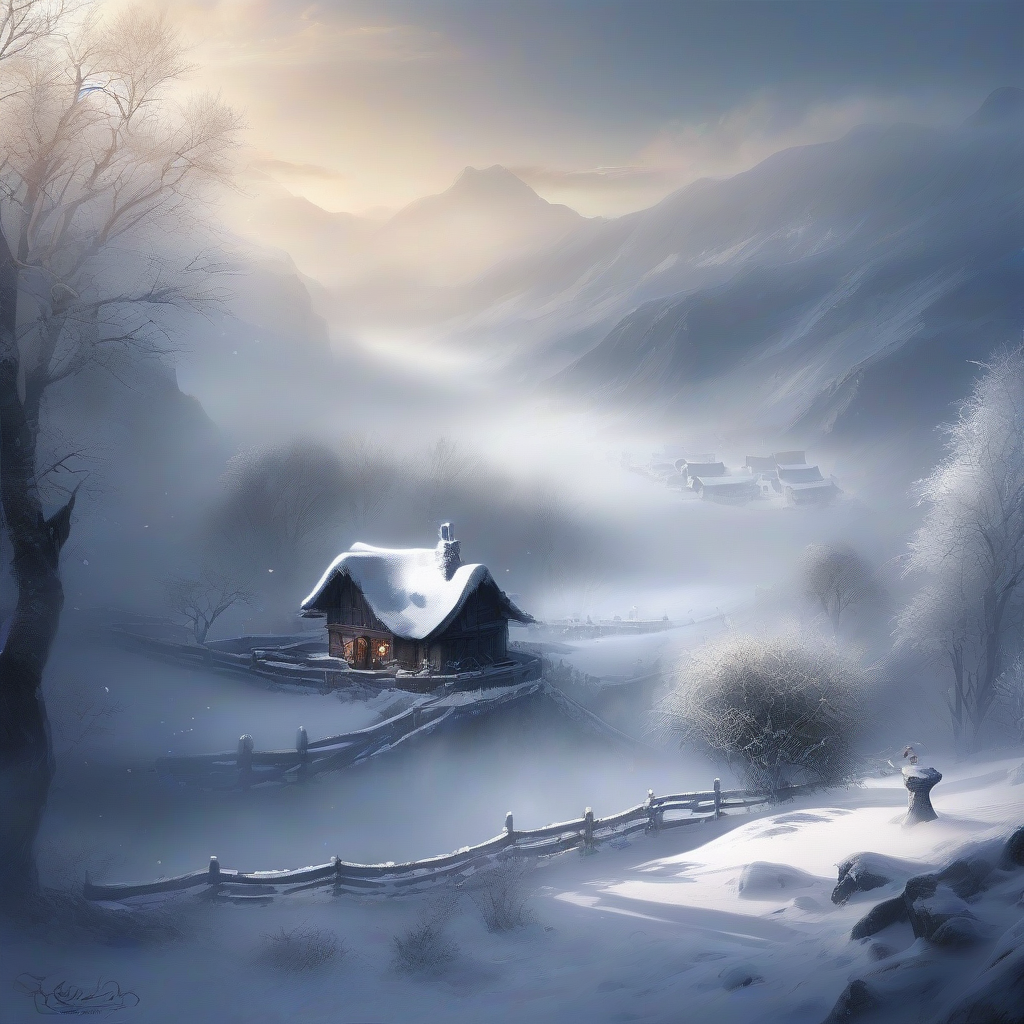 fantasy snow landscape very beautiful fog by मुफ्त एआई छवि जनरेटर - बिना लॉगिन के✨ | AIGAZOU