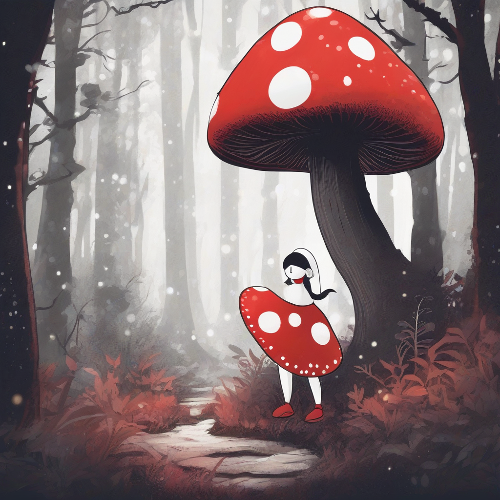 fairy tale drawing of a red mushroom character by मुफ्त एआई छवि जनरेटर - बिना लॉगिन के✨ | AIGAZOU