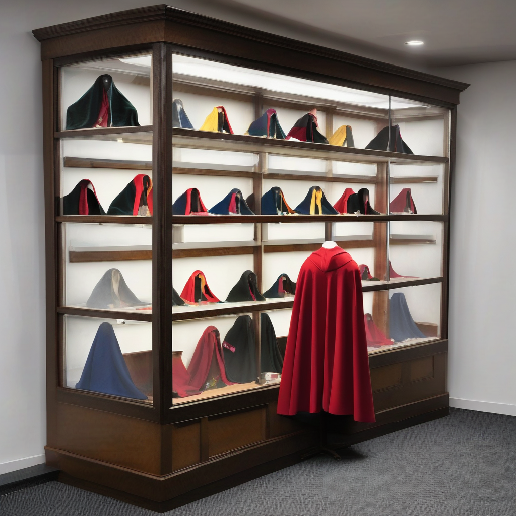 vitrine with capes by 免费AI图像生成工具 | AIGAZOU