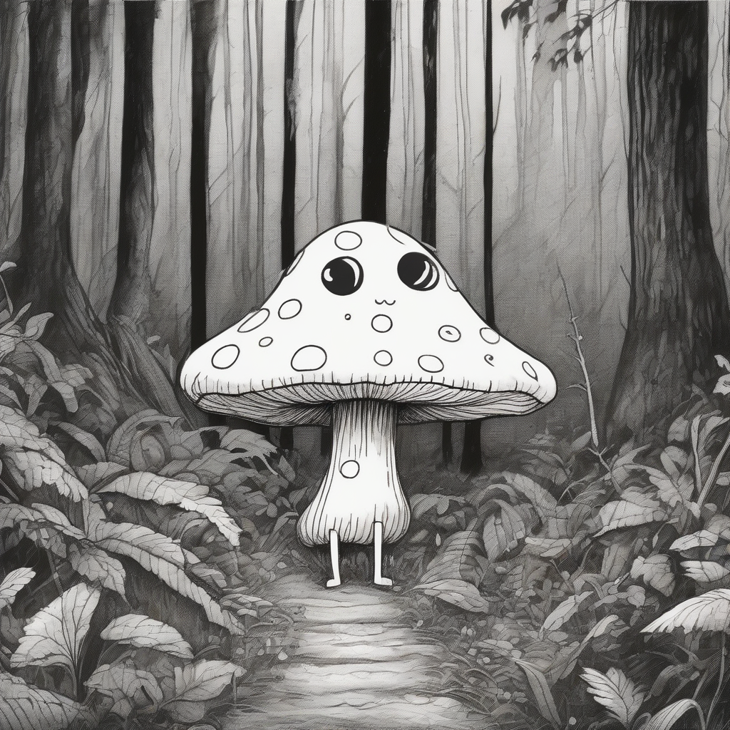 tim burton style character big eyes smiling red mushroom by मुफ्त एआई छवि जनरेटर - बिना लॉगिन के✨ | AIGAZOU