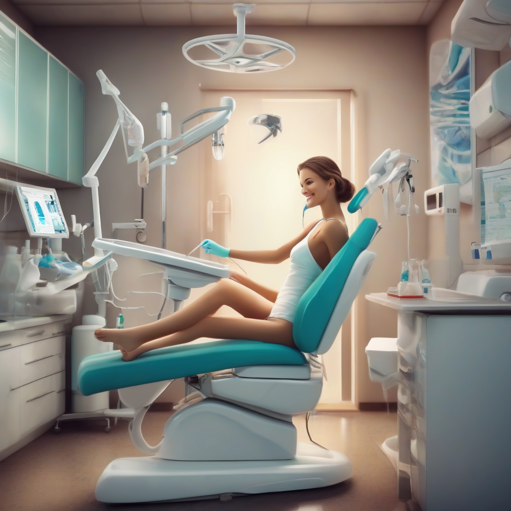 create a wallpaper size 2560 x 1440 realistic high resolution a beautiful dentist in bikini treating a patient in dental by मुफ्त एआई छवि जनरेटर - बिना लॉगिन के✨ | AIGAZOU