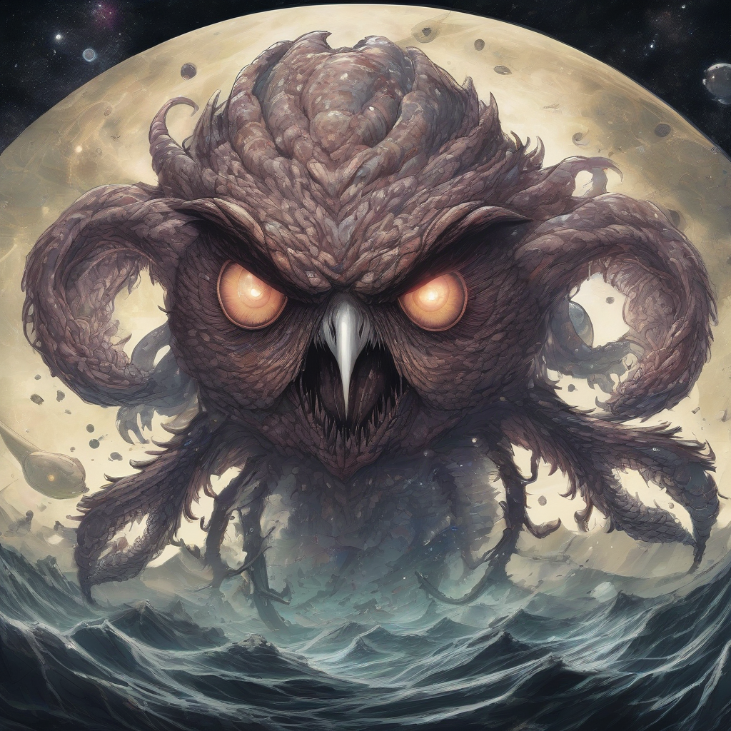 a giant monster with owl head and tentacles by मुफ्त एआई छवि जनरेटर - बिना लॉगिन के✨ | AIGAZOU