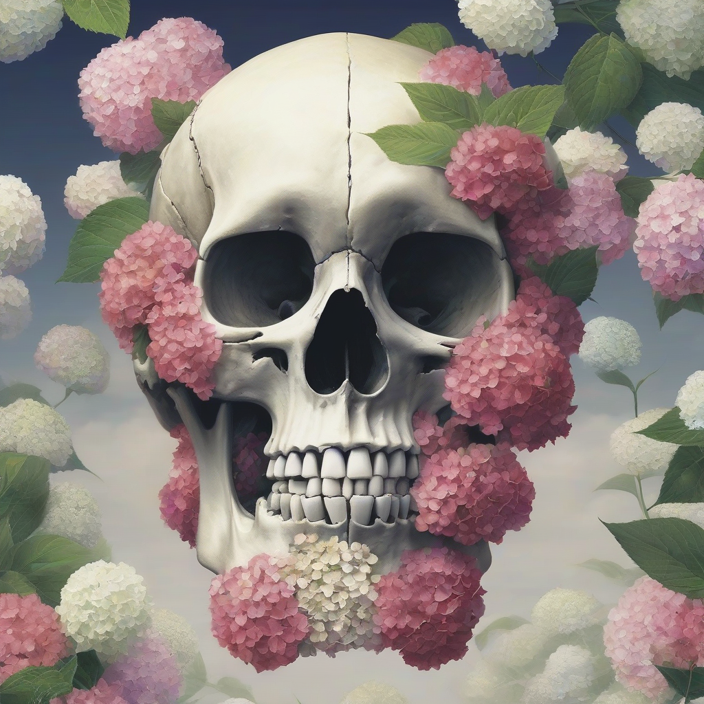 skull fukuoka prefecture mayor june hydrangea by मुफ्त एआई छवि जनरेटर - बिना लॉगिन के✨ | AIGAZOU