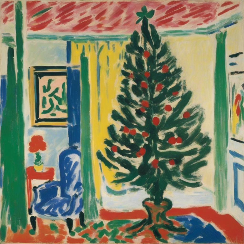 henri matisse beautiful christmas tree 1964 by मुफ्त एआई छवि जनरेटर - बिना लॉगिन के✨ | AIGAZOU