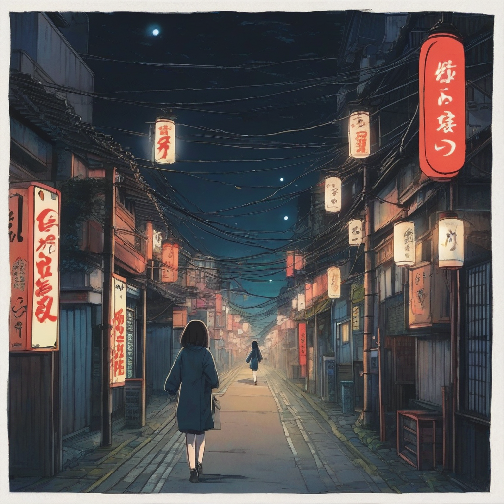 lonely girl walking japanese night street by Générateur d'images par IA gratuit - Aucune connexion nécessaire✨ | AIGAZOU