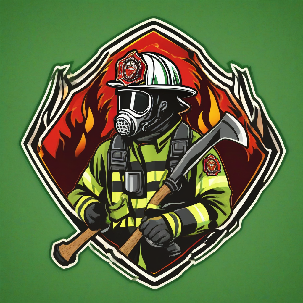 fire helmet and tools on green background by मुफ्त एआई छवि जनरेटर - बिना लॉगिन के✨ | AIGAZOU