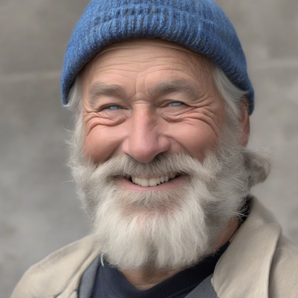 a smiling 60 year old man with gray beard by मुफ्त एआई छवि जनरेटर - बिना लॉगिन के✨ | AIGAZOU